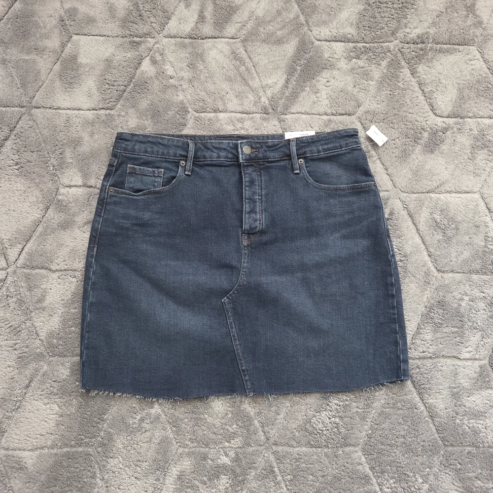 Blue Denim Raw Hem High Rise Mini Skirt Western Rodeo Spring Summer Vacay 14 NWT